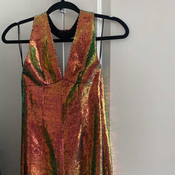 Multicolor Sequin Halter Jumpsuit - Picture 3 of 7